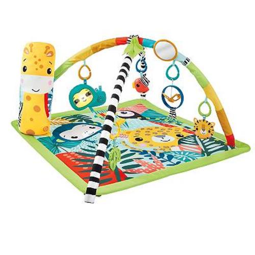 Fisher-Price 3-in-1 Rainforest Sensory Gym Tummy Wedge with 6 Baby Toys