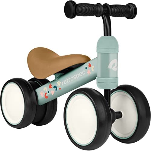 Retrospec Cricket Baby Walker Balance Bike with 4 Wheels for Ages 12-24 Months - Toddler Bicycle Toy for 1 Year Olds - Ride On Toys for Boys & Girls
