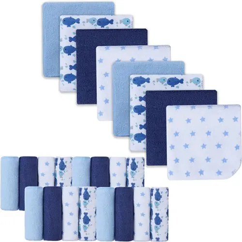 Baby Washcloths, 24Pack Baby Wash Cloths Extra Soft & Ultra Absorbent, Baby Towels and Washcloths Face Towel Unisex for Boys Girls Face & Body, Washclothes Gentle on Sensitive Skin, 9''x 9''