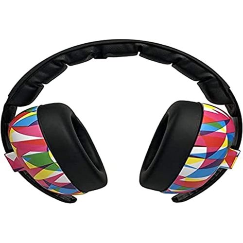 Banz Bubzee Baby Ear Defenders 0-36 Months – Prism - Loud Noise Cancelling Baby Headphones & Toddler Ear Muffs, Size Adjustable - Geo Print