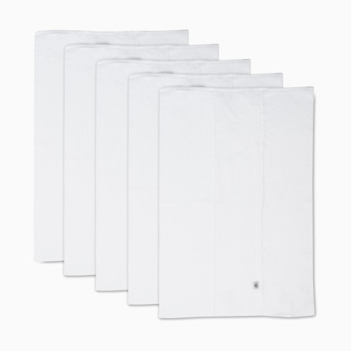 Honest Baby Clothing 5-Pack Organic Cotton Knit Tri-fold Burp Cloths - Bright White, Os