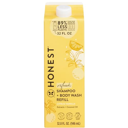 The Honest Company 2-in-1 Cleansing Shampoo + Body Wash Refill Carton | Gentle for Baby | Naturally Derived, Tear-free, Hypoallergenic | Citrus Vanilla Refresh, 32 fl oz