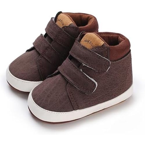 COSANKIM Baby Boy Girl Sneakers High-Top Ankle Shoes Non Slip Soft Sole Infant Toddler Prewalker First Walker Crib Shoes