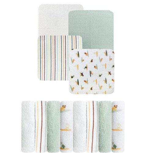 MODERN BABY Washcloths Set for Baby Boys 8 Pack Soft Reusable Wash Clothes Face Towels for Newborns Babies & Toddlers, Surf Dog