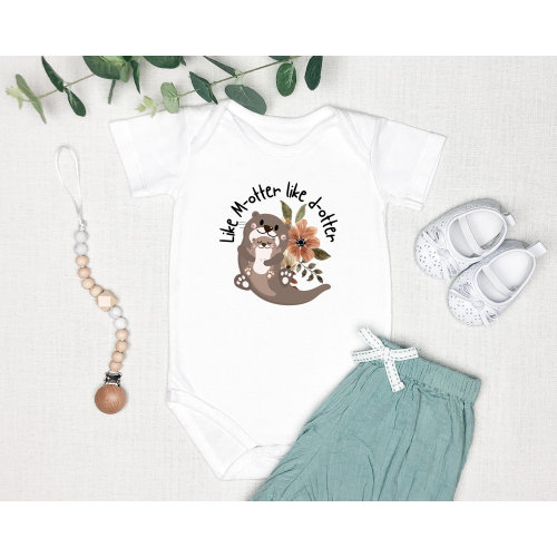Adorable Mama and Baby Girl Otter Toddler Onesie|&#39;Like M-otter, Like D-otter&#39;| Cute Mother-Daughter Outfit! Baby Onesies, Cute Baby Gifts