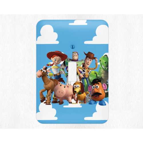 Toy Story Custom Light Switch Metal Wall Plate Cover, Baby Nursery Decoration, Child Room Decor, Baby Shower Gift, Woody Buzz Jessie, TS2