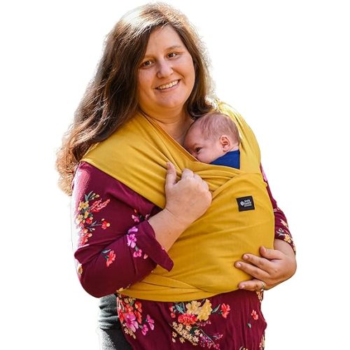 Baby Wrap Carrier Soft, Stretchy, Cotton Baby Wrap, Baby Sling, Nursing Cover Up for use with Newborn-Toddler: Evenly distributes Weight for More Comfortable Carrying (Dark Cream)