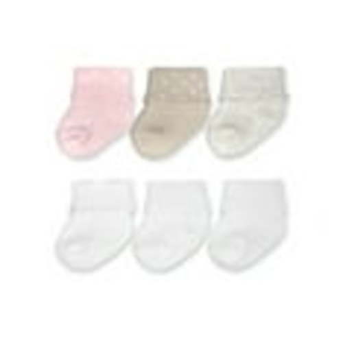 Carter's Child of Mine, Newborn Girl Folded Cuff Socks, 6 Pack, 0-6M