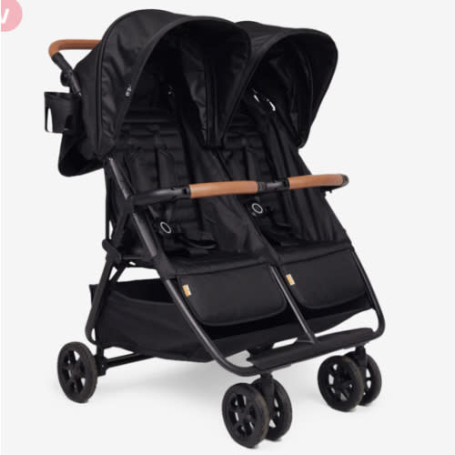 Zoe Twin: Lightweight Double Stroller - Black