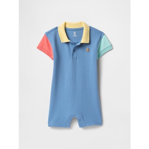 Baby Pique Polo Shorty One-Piece | Gap