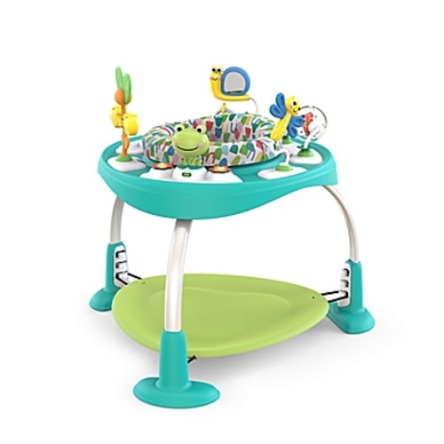Bright Starts™ Bounce Bounce Baby 2-in-1 Activity Center Jumper & Table in Playful Pond GreenBright Starts™ Bounce Bounce Baby 2-in-1 Activity Center Jumper & Table in Playful Pond Green