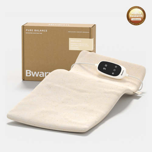 100% Organic Cotton Natural Weighted Heating Pad with Far Infrared for Cramps, Back Pain Relief