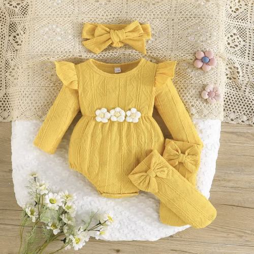 Baby Flower Bodysuit Headband Socks