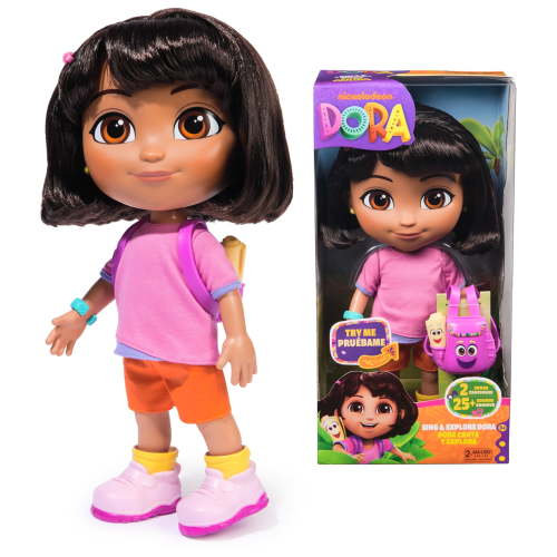 Dora the Explorer, Sing & Explore Dora Doll with Music, Sound Effects, Bilingual Phrases & Clothes, for Kids 3 and up