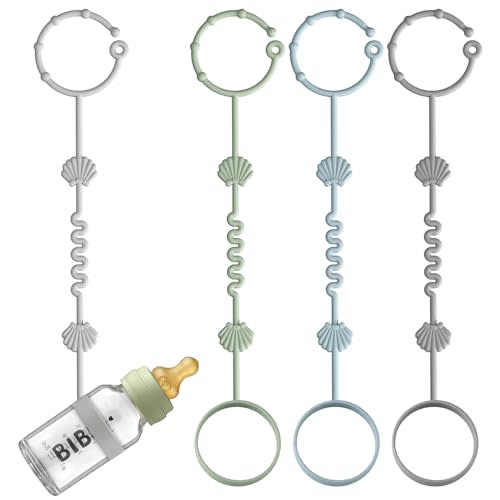Toy Safety Straps for Baby, Pack of 4 Adjustable Stretchable Sippy Cup Straps, Sippy Bottles or Pacifier to Stroller, Highchair, Car Seat, Hanging Basket (Color 3)