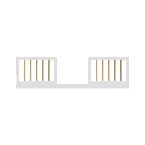 Storkcraft & Graco Toddler Safety Guardrail Kit with Dowels (White & Driftwood) – GREENGUARD Gold Certified, Converts Compatible Storkcraft & Graco Crib to Toddler Bed, Includes 2 Toddler Guardrails