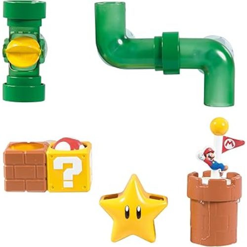 My Mario Pipes Playset by TOMY Toomies - Pouring Toddler Water Toys for Bath or Pool with Suction Cups - Officially Licensed Mario Toys - Ages 2 Years and Up