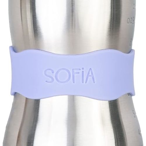 InchBug Orbit Labels - Matching Color Personalization Silicone Baby Bottle & Sippy Cup Bands - Reusable, Dishwasher Safe, Engraved Name Labels for Daycare, 4-Pack (Lavender Gelato)