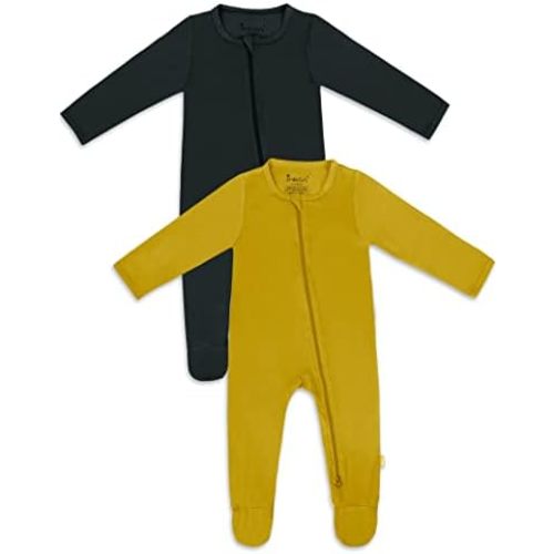 Jimonda Bamboo Baby Pajamas,Unisex Boys Girls One-Piece Footies,Long Sleeve Sleepers 2-Way Zip closure Romper