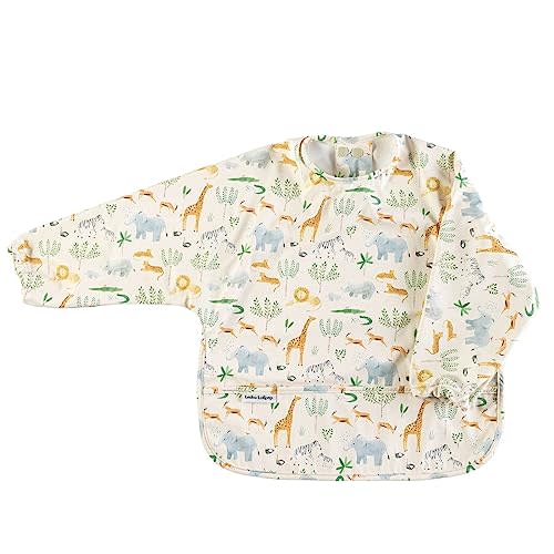 Loulou Lollipop Long Sleeve Mess Free Waterproof Bibs, for baby boys and girls 6-36 Months, Machine Washable, Travel Friendly