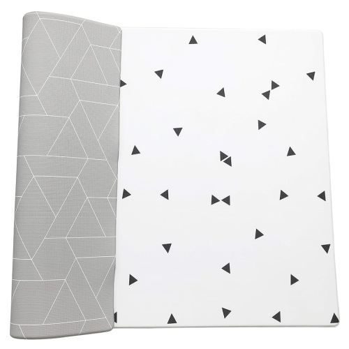 LITTLE Bot Ofie Mat, soft baby play mat, 2m x 1.4m (6.5ft x 4.5ft), durable and non-toxic (zen line + triangle, Large)