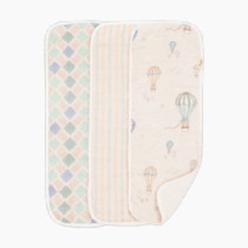 Crane Baby Cotton Muslin and Terry Burp Cloth Set (3 Pack) - Skye Hot Air Balloon