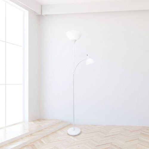 Simple Designs 71.5" Traditional Floor Lamp with Adjustable Light (Includes LED Light Bulb) White