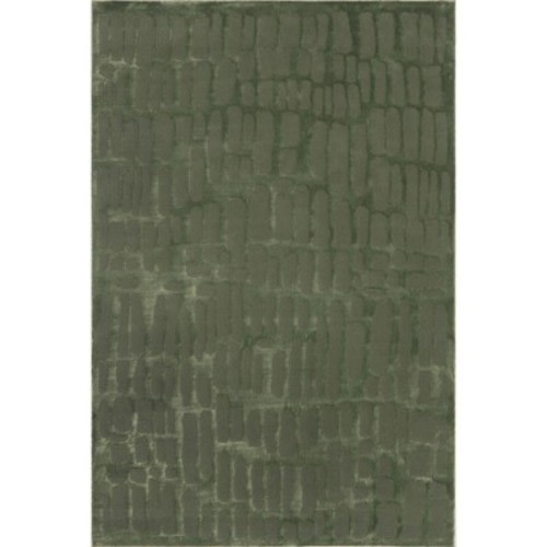 Nuloom Belen Modern Abstract Pet Friendly Textured Machine Washable Area Rug, Round 6', Forest Green