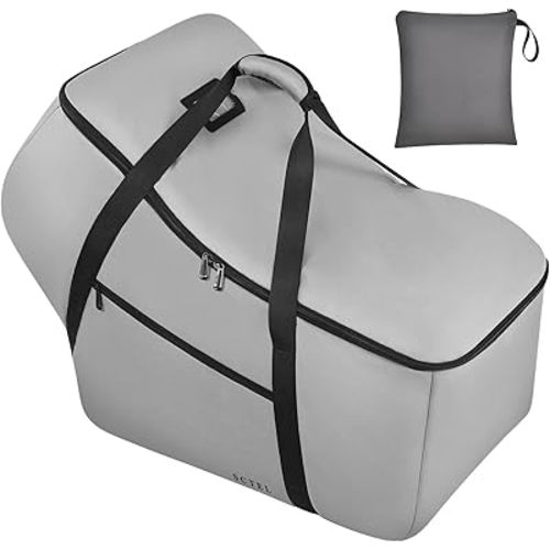 Car Seat Travel Bag Fit All Nuna Pipa Car Seat and Base, Doona Infant Car Seat Stroller, Padded Car Seat Bags for Air Travel, Airplane Carrier Bag with Side Pocket, Protective Feet, Storage Bag