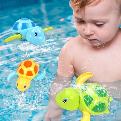 3 Pack - Swimming Bathtub Windup Water Toy for Boys and Girls, Baby Turtle Bath Toys, Cute Funny Floating Pool Water Toys for 1 2 3 4 5 Year Old Child Kids Toddlers