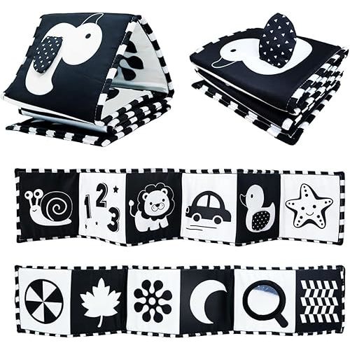 Aila+Aiden Black and White Soft Baby Book for Tummy Time