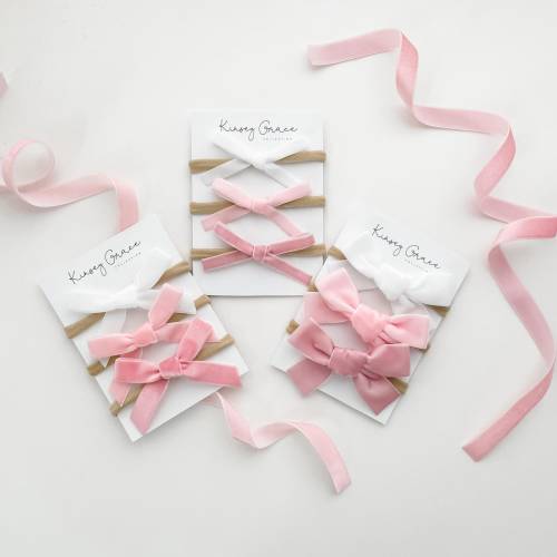 Pink Bow Set, Baby Headband Set, newborn girl headbands, baby hair bows, girls hair clips, baby girl bows, toddler bow, hair clip bow set