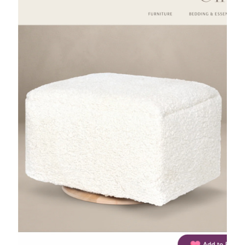 Small Stationary Rectangle Ottoman with Wood Base | Oilo™ Studio