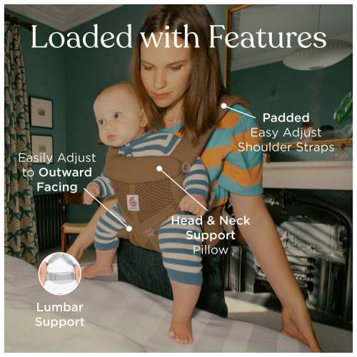 Omni Classic All Carry Positions Breathable Baby Carrier for Newborn to Toddler - Camel