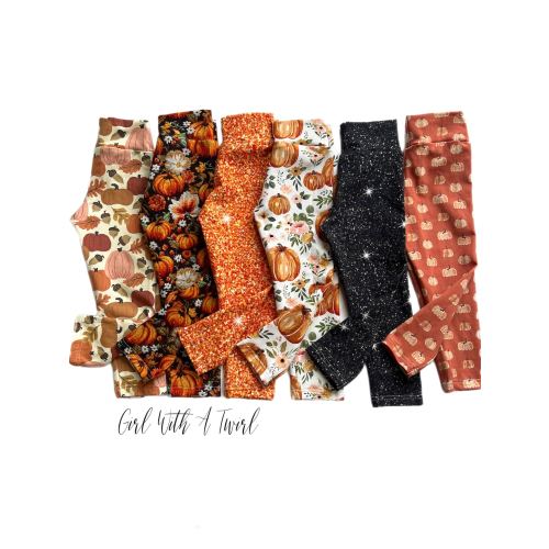 Fall Leggings For Baby, Toddler, and Girls Sizes NB-14, Pumpkin Leggings, Pumpkin Patch Outfit, Pink Pumpkin Leggings, Baby Shower Gift