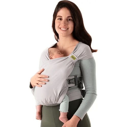 Boba Bliss Hybrid Baby Carrier Newborn to Toddler - 2-in-1 Baby Wrap & Baby Carrier - No-Tie Baby Sling - Certified Hip-Healthy Baby Wraps Carrier - Soft & Stretchy Baby Sling - 7-35 lbs (Grey)