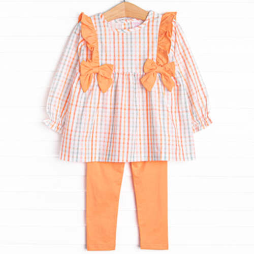 Patchwork Plaid Legging Set, Orange – Stitchy Fish