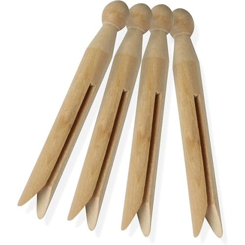Honey-Can-Do 100 Pack Round Birch Wood Clothespins, Durable Wood Clips For Hanging Clothes, Pins, And Laundry, For Organizing, Drying & Everyday Use, Practical Hanging Solutions, Reliable Wooden Clips
