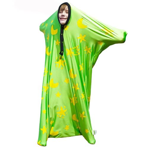 Sensory Body Sock, 40" x 27" Sensory Sack Premium Sensory Sock Glow in the Dark for 3-5 Autistic Children, Good for Height: 30"-41" Small, Green