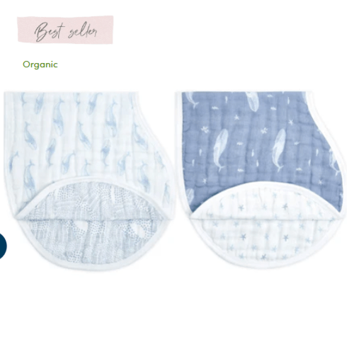 Oceanic Organic Cotton Burpy Bibs 2pk | aden + anais