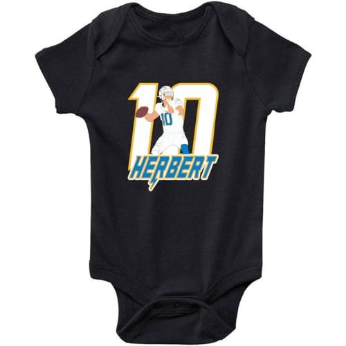 Marley Tops Justin Herbert 10 Los Angeles Baby 1 Piece Short Sleeve