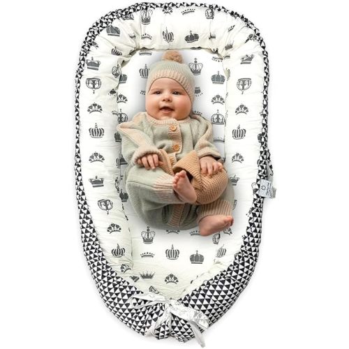 Baby Lounger – Portable Baby Lounger Pillow for Newborn & Adjustable Baby Nest for 0-24 Months, Soft Infant Floor Seat & Breathable Infant Lounger for Home & Travel