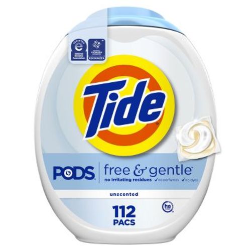 Tide Pods He Compatible Laundry Detergent Pacs - Free & Gentle - 89oz/112ct