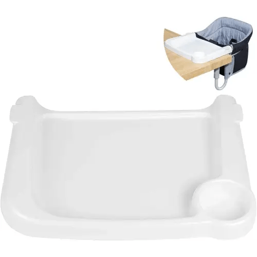 Fast Dining Tray, Indispensable Accessory for Hook on High Chair- Make Meal Easy for Child, Removable Dining Tray - Easy to Carry and Install, Non Slip/Space Saver/Reusable, White