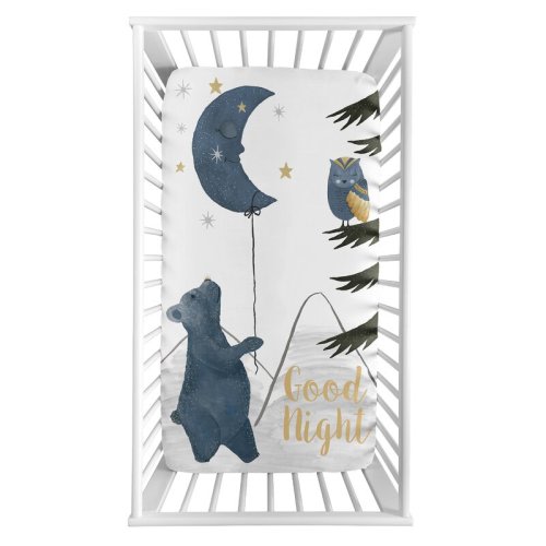 Sweet Jojo Designs Bear and Moon Star Photo Op Fitted Crib Sheet & Reviews | Wayfair