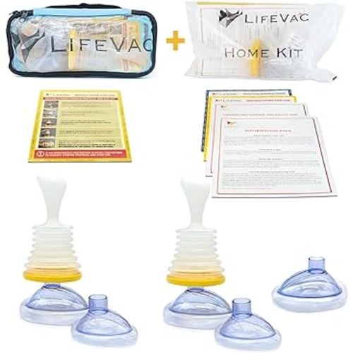LifeVac - Choking Rescue Device Home Kit for Adult and Children First Aid Kit, Portable Choking Rescue Device, First Aid Choking Device, Home and Travel Combo Kits (Blue) Perfect for Baby Showers