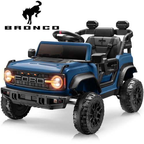 iYofe Ford Bronco Raptor Electric Ride on Toy Car for Toddler Kids, 12V Battery Powered Ride on Cars w/Remote Control, Bluetooth & Lights, Blue