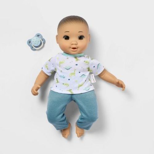 14" Boy Baby Doll - Black Hair + Brown Eyes - Gigglescape™