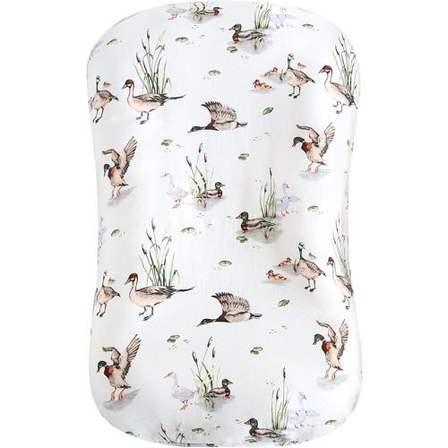 LifeTree Muslin Baby Lounger Cover, Newborn Slipcover Lounger Cover for Boys Girls Infant, Soft 70% Viscose from Bamboo and 30% Cotton, Cover Only, MallardDuck Pattern