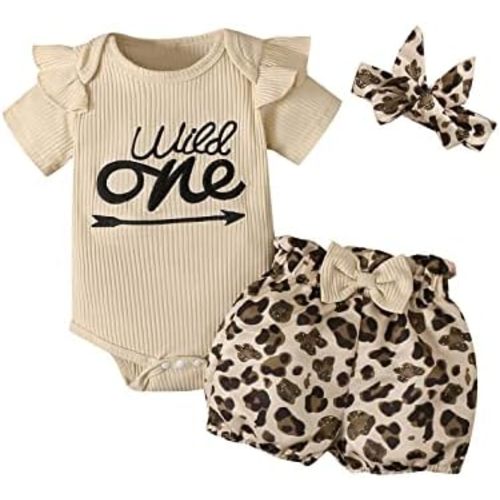 Shalofer Baby Girl First Birthday Outfit 1st Birthday Girl Wild One Clothes Set